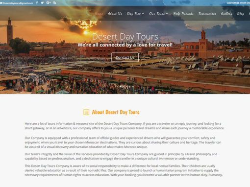 Desert Day Tours, Site web de tourisme