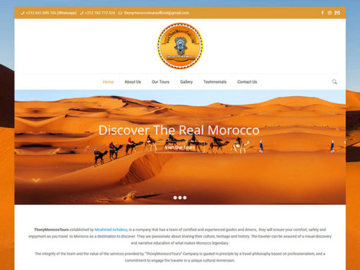 Thony Morocco Tours, projet de site web