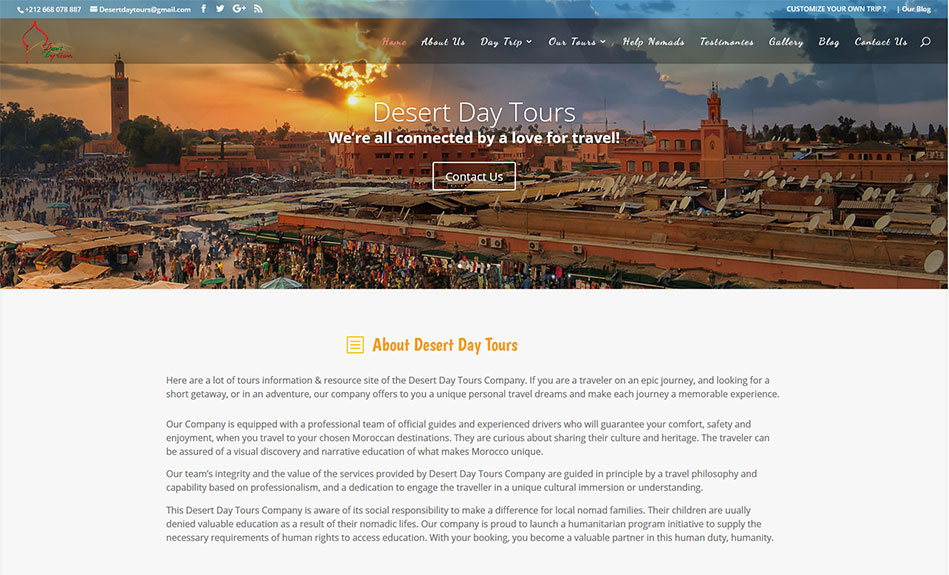 Desert Day Tours, tourism website
