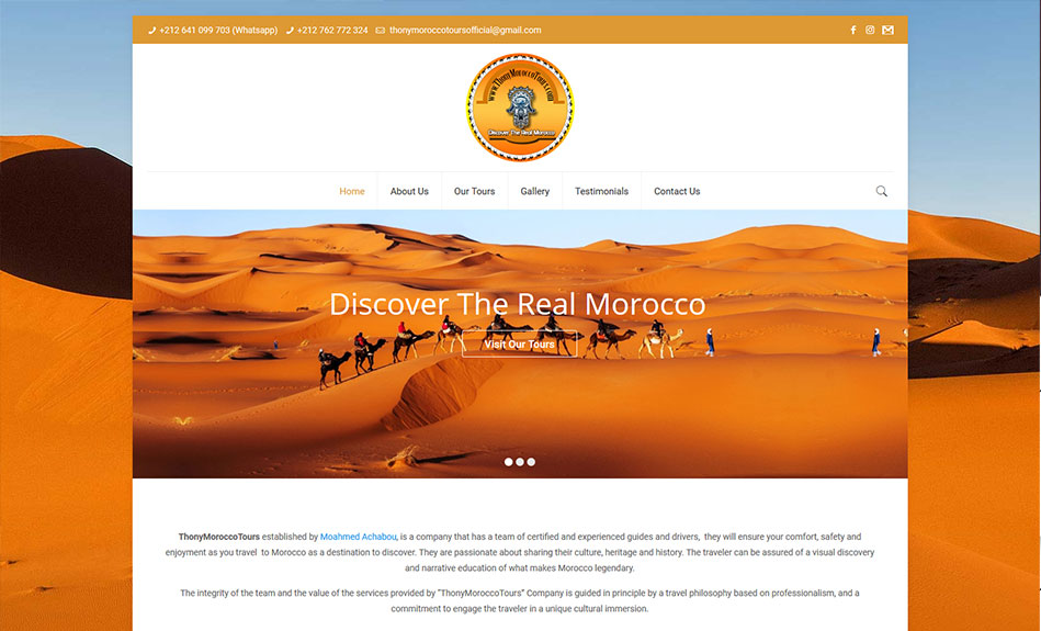 Thony Morocco Tours, website Project