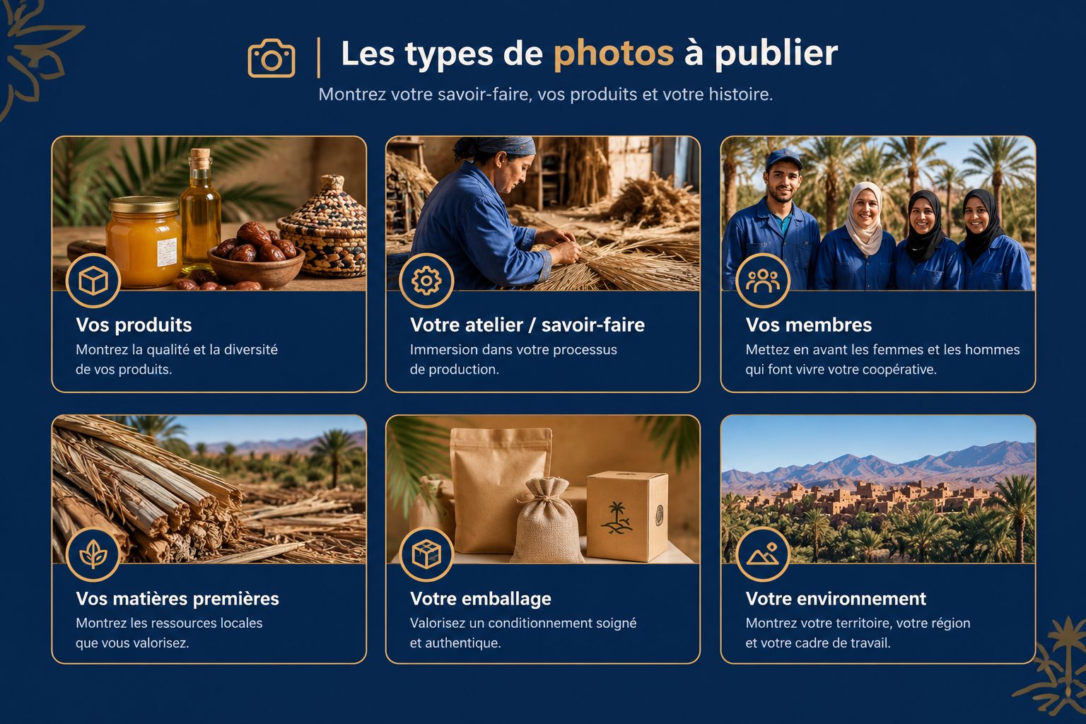 Types of photos to publish on a Moroccan cooperative's business listing